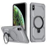 Per iPhone XS Max Custodia per telefono con supporto MagSafe satinato (grigio)