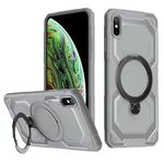 Per iPhone XS / X Custodia per telefono con supporto MagSafe satinato (grigio)