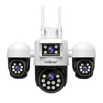 SriHome SH069 Telecamera di sicurezza HD con quadruplo obiettivo e zoom digitale 3X da 8 MP, spina: spina USA