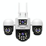 SriHome SH069 Telecamera di sicurezza HD con quadruplo obiettivo e zoom digitale 3X da 8 MP, spina: spina AU
