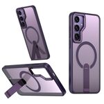 Per Samsung Galaxy S24 FE 5G Star Shine Series TPU + PC MagSafe Custodia per telefono con supporto pieghevole (viola)