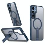 Per Samsung Galaxy S24 FE 5G Star Shine Series TPU + PC MagSafe Custodia per telefono con supporto pieghevole (blu navy)