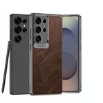 Per Samsung Galaxy S24 Ultra 5G Custodia per telefono antiurto classica in pelle cerata e olio, penna non inclusa (marrone)