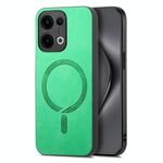 Per OPPO Reno12 Global Retro Magsafe Custodia per telefono con cover posteriore in PU magnetica (verde)
