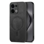 Per OPPO Reno12 Global Retro Magsafe Custodia per telefono con retro magnetico in PU (nero)