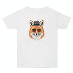 Gentleman Fox stampato estate larga cotone manica corta T-shirt stampa su richiesta, taglia: L (bianco)