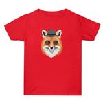 Gentleman Fox stampato estate larga cotone manica corta T-shirt stampa su richiesta, taglia: XXL (rosso)