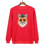 Felpa girocollo casual larga stampata Gentleman Fox con stampa su richiesta, taglia: M (rosso)