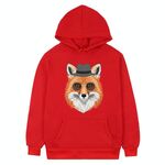Felpa con cappuccio in pile stampato Gentleman Fox Stampa su richiesta, taglia: XL (rosso)