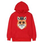 Felpa con cappuccio in pile stampato Gentleman Fox Stampa su richiesta, taglia: XXL (rosso)