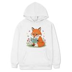 Felpa con cappuccio in pile stampato Reading Fox Stampa su richiesta, taglia: M (bianco)