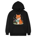 Felpa con cappuccio in pile stampato Reading Fox Stampa su richiesta, taglia: M (nero)