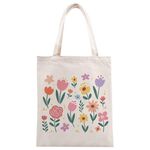 Borsa a mano in tela stampata con giardino colorato, stampa su richiesta, dimensioni: 35x30 cm (beige)