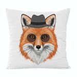 Federa per cuscino da divano stampata Gentleman Fox, senza stampa centrale, su richiesta, dimensioni: 50x50 cm (velluto granulare Twill)