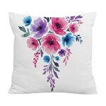Federa per cuscino da divano con stampa di fiori ad acquerello, senza stampa centrale, su richiesta, dimensioni: 35x35 cm (velluto di cristallo)