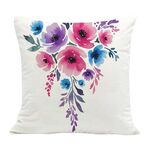 Federa per cuscino da divano con stampa di fiori ad acquerello, senza stampa centrale, su richiesta, dimensioni: 50x50 cm (velluto olandese)