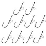 10 pezzi/scatola gancio per pesca in mare con amo a punta storta e gancio per gamberetti appeso (4/0)