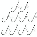 10 pezzi/scatola gancio per pesca in mare con ardiglione a bocca curva esca per pesca con gamberetti appesi (5/0)