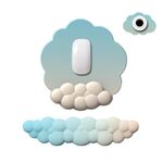 3 pezzi / set Cloudy Gradient Memory Foam Silicone Mouse Pad e tastiera, stile: blu + giallo