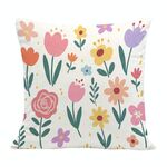 Cuscino per divano stampato con motivo a giardino colorato con stampa centrale su richiesta, dimensioni: 60x60 cm (velluto olandese)