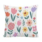 Cuscino per divano stampato con motivo a giardino colorato con stampa centrale su richiesta, dimensioni: 60x60 cm (velluto di cristallo)