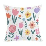 Cuscino per divano stampato con motivo a giardino colorato con stampa centrale su richiesta, dimensioni: 60x60 cm (elasticità bidirezionale)