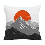 Cuscino per divano stampato Sunrise Mountain con stampa centrale su richiesta, dimensioni: 35x35 cm (velluto di cristallo)