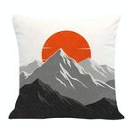 Cuscino per divano stampato Sunrise Mountain con stampa centrale su richiesta, dimensioni: 40x40 cm (velluto olandese)
