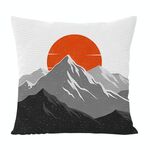 Cuscino per divano stampato Sunrise Mountain con stampa centrale su richiesta, dimensioni: 40x40 cm (velluto granulare Twill)