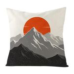 Cuscino per divano stampato Sunrise Mountain con stampa centrale su richiesta, dimensioni: 40x40 cm (lino bianco)