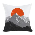 Cuscino per divano stampato Sunrise Mountain con stampa centrale su richiesta, dimensioni: 40x40 cm (velluto color pesca)