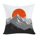 Cuscino per divano stampato Sunrise Mountain con stampa centrale su richiesta, dimensioni: 50x50 cm (peluche corto)