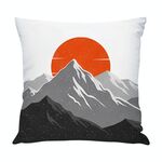 Cuscino per divano stampato Sunrise Mountain con stampa centrale su richiesta, dimensioni: 50x50 cm (raso lucido)