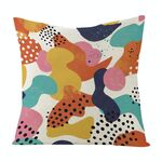 Cuscino per divano stampato Color Paradise con stampa centrale su richiesta, dimensioni: 45x45 cm (lino bianco)