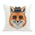 Cuscino per divano stampato Gentleman Fox con stampa centrale su richiesta, dimensioni: 35x35 cm (velluto olandese)
