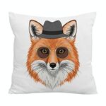 Cuscino per divano stampato Gentleman Fox con stampa centrale su richiesta, dimensioni: 35x35 cm (velluto di cristallo)
