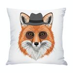 Cuscino per divano stampato Gentleman Fox con stampa centrale su richiesta, dimensioni: 45x45 cm (raso lucido)