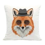 Cuscino per divano stampato Gentleman Fox con stampa centrale su richiesta, dimensioni: 60x60 cm (velluto olandese)