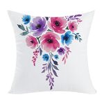 Cuscino per divano stampato con fiori ad acquerello con stampa centrale su richiesta, dimensioni: 35x35 cm (elasticità bidirezionale)