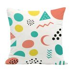 Cuscino per divano stampato con motivo geometrico con stampa centrale su richiesta, dimensioni: 35x35 cm (velluto olandese)
