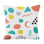 Cuscino per divano stampato con motivo geometrico con stampa centrale su richiesta, dimensioni: 35x35 cm (velluto granulare Twill)