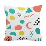 Cuscino per divano stampato con motivo geometrico con stampa centrale su richiesta, dimensioni: 35x35 cm (velluto di cristallo)