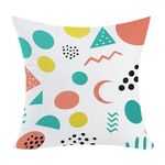 Cuscino per divano stampato con motivo geometrico con stampa centrale su richiesta, dimensioni: 35x35 cm (elasticità bidirezionale)