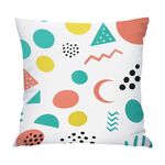 Cuscino per divano stampato con motivo geometrico con stampa centrale su richiesta, dimensioni: 40x40 cm (raso lucido)
