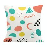 Cuscino per divano stampato con motivo geometrico con stampa centrale su richiesta, dimensioni: 45x45 cm (velluto olandese)