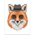 Stampa decorativa su tela senza cornice EPSON Inkjet 320g Gentleman Fox, su richiesta, dimensioni: 13x18 cm