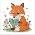 Reading Fox Stampa decorativa su tela senza cornice EPSON Inkjet 320g su richiesta, dimensioni: 80x80cm