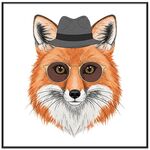 Dipinto decorativo Gentleman Fox con cornice PS Stampa su richiesta, dimensioni: 20x20 cm