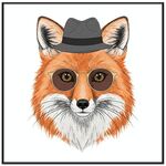 Dipinto decorativo Gentleman Fox con cornice PS Stampa su richiesta, dimensioni: 40x40 cm