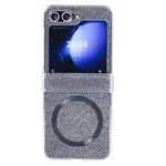 Per Samsung Galaxy Z Flip6 Glitter Powder MagSafe Custodia magnetica pieghevole per telefono (nero)